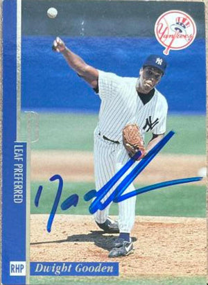 Dwight Gooden Signed 1996 Leaf Preferred Baseball Card - New York Yankees - PastPros