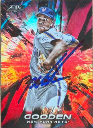 Dwight Gooden Signed 2018 Topps Fire (Flame) Baseball Card - New York Mets - PastPros