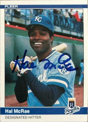 Hal McRae Signed 1984 Fleer Baseball Card - Kansas City Royals - PastPros