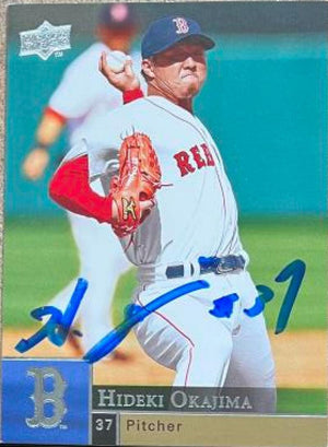 Hideki Okajima Signed 2009 Upper Deck Baseball Card - Boston Red Sox - PastPros