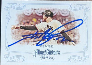 Hunter Pence Signed 2013 Allen & Ginter Baseball Card - San Francisco Giants - PastPros
