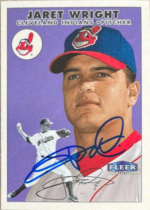 Jaret Wright Signed 2000 Fleer Tradition Baseball Card - Cleveland Indians - PastPros