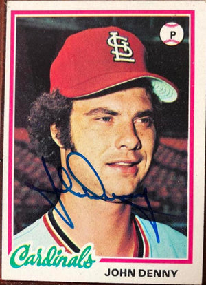 John Denny Signed 1978 Topps Baseball Card - St Louis Cardinals - PastPros