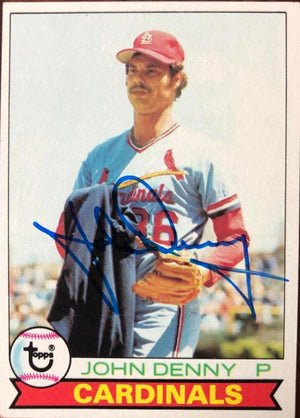 John Denny Signed 1979 Topps Baseball Card - St Louis Cardinals - PastPros