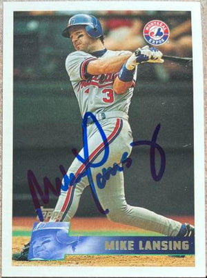 Mike Lansing Signed 1996 Topps Baseball Card - Montreal Expos - PastPros