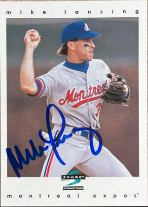 Mike Lansing Signed 1997 Score Baseball Card - Montreal Expos - PastPros