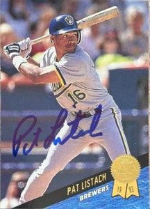 Pat Listach Signed 1993 Leaf Baseball Card - Milwaukee Brewers - PastPros