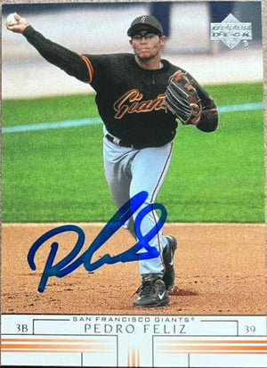Pedro Feliz Signed 2002 Upper Deck Baseball Card - San Francisco Giants - PastPros
