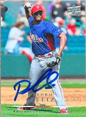 Pedro Feliz Signed 2008 Upper Deck Baseball Card - Philadelphia Phillies - PastPros