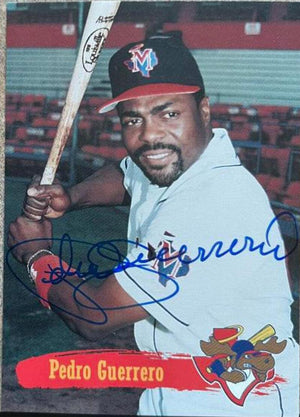 Pedro Guerrero Signed 1995 Multi-Ad Sports Baseball Card - Midland Angels - PastPros