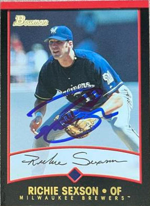 Richie Sexson Signed 2001 Bowman Baseball Card - Milwaukee Brewers - PastPros