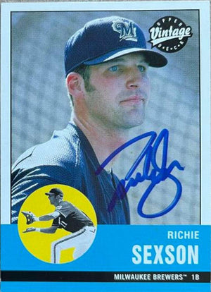 Richie Sexson Signed 2001 Upper Deck Vintage Baseball Card - Milwaukee Brewers - PastPros