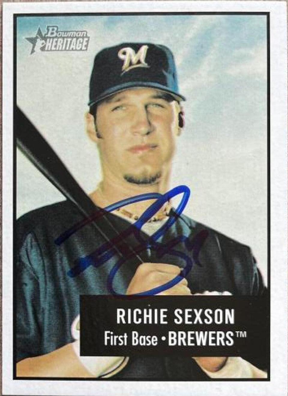 Richie Sexson Signed 2003 Bowman Heritage Baseball Card - Milwaukee Brewers