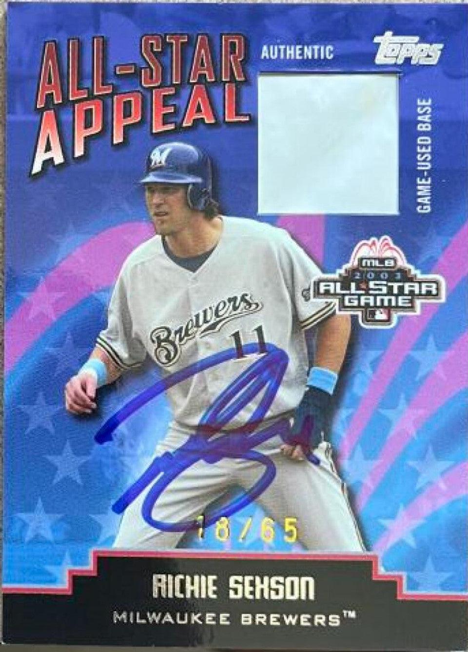 Richie Sexson Signed 2004 Topps All-Star Appeal Relics Baseball Card -  Milwaukee Brewers