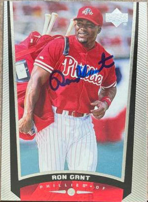 Ron Gant Signed 1999 Upper Deck Baseball Card - Philadelphia Phillies - PastPros