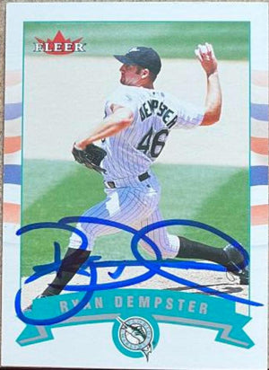 Ryan Dempster Signed 2002 Fleer Baseball Card - Florida Marlins - PastPros