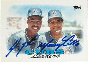 Shawon Dunston & Manny Trillo Dual Signed 1988 Topps Tiffany Baseball Card - Chicago Cubs - PastPros