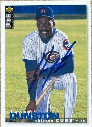 Shawon Dunston Signed 1995 Collector's Choice Baseball Card - Chicago Cubs - PastPros