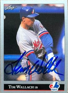 Tim Wallach Signed 1992 Leaf Baseball Card - Montreal Expos - PastPros