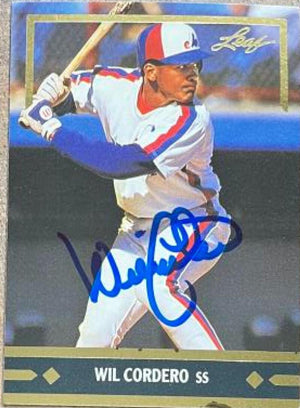 Wil Cordero Signed 1991 Leaf Gold Rookie Baseball Card - Montreal Expos - PastPros