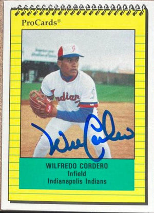 Wil Cordero Signed 1991 ProCards Baseball Card - Indianapolis Indians - PastPros