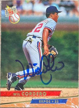 Wil Cordero Signed 1993 Fleer Ultra Baseball Card - Montreal Expos - PastPros