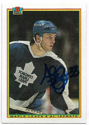 Al Iafrate Signed 1990-91 Bowman Hockey Card - Toronto Maple Leafs - PastPros