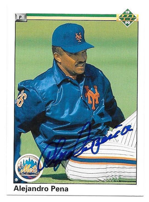 Alejandro Pena Signed 1990 Upper Deck Baseball Card - New York Mets - PastPros