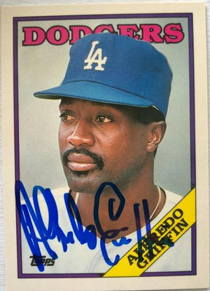 Alfredo Griffin Signed 1988 Topps Tiffany Baseball Card - Los Angeles Dodgers - PastPros
