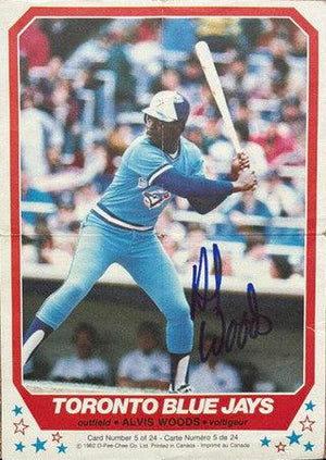 Alvis Woods Signed 1982 O-Pee-Chee Mini Posters - Toronto Blue Jays - PastPros