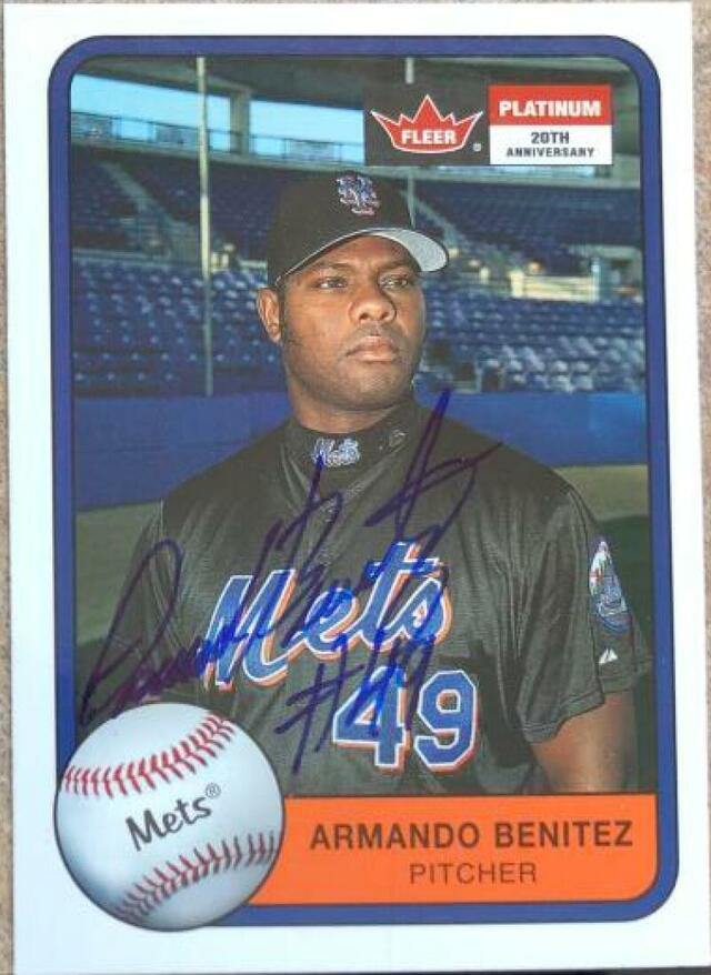 Armando Benitez Signed 2001 Fleer Platinum Baseball Card - New York Mets - PastPros