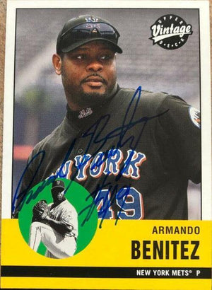 Armando Benitez Signed 2001 Upper Deck Vintage Baseball Card - New York Mets - PastPros