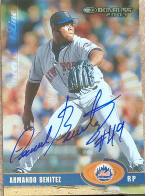 Armando Benitez Signed 2003 Donruss Stat Line Career Baseball Card - New York Mets - PastPros