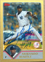 Armando Benitez Signed 2003 Topps Gold Baseball Card - New York Yankees - PastPros