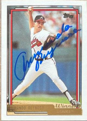 Armando Reynoso Signed 1992 Topps Gold Winner Baseball Card - Atlanta Braves - PastPros