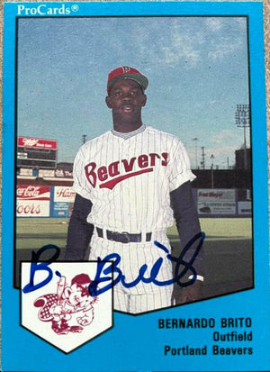 Bernardo Brito Signed 1989 Pro Cards AAA Baseball Card - Portland Beavers - PastPros