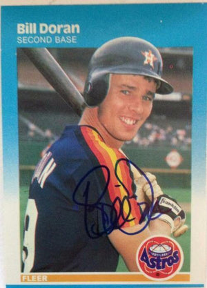 Bill Doran Signed 1987 Fleer Baseball Card - Houston Astros - PastPros