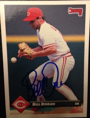 Bill Doran Signed 1993 Donruss Baseball Card - Cincinnati Reds - PastPros