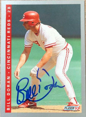 Bill Doran Signed 1993 Fleer Baseball Card - Cincinnati Reds - PastPros