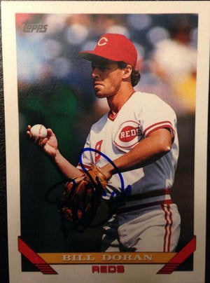 Bill Doran Signed 1993 Topps Baseball Card - Cincinnati Reds - PastPros