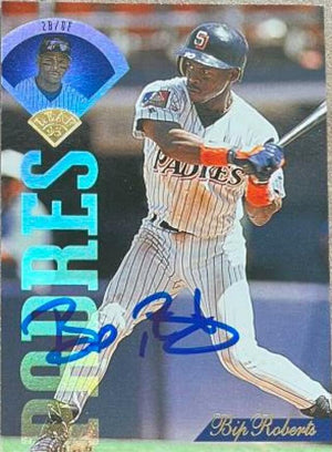 Bip Roberts Signed 1995 Leaf Baseball Card - San Diego Padres - PastPros