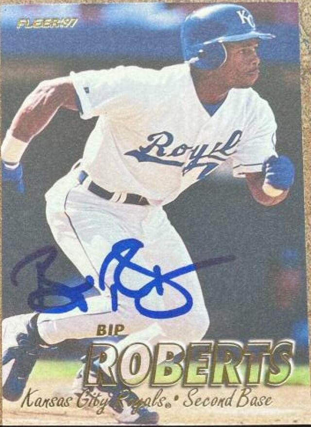 Bip Roberts Signed 1997 Fleer Baseball Card - Kansas City Royals - PastPros