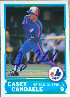 Casey Candaele Signed 1988 Score Young Superstars Baseball Card - Montreal Expos - PastPros