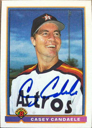Casey Candaele Signed 1991 Bowman Baseball Card - Houston Astros - PastPros