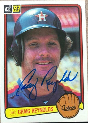 Craig Reynolds Signed 1983 Donruss Baseball Card - Houston Astros - PastPros