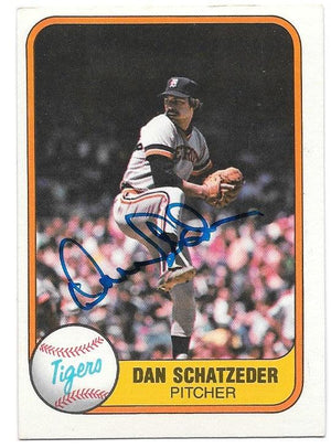 Dan Schatzeder Signed 1981 Fleer Baseball Card - Detroit Tigers - PastPros