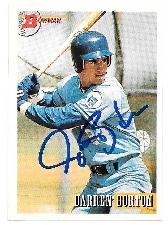 Darren Burton Signed 1993 Bowman Baseball Card Kansas City Royals