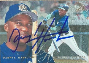Darryl Hamilton Signed 1995 Flair Baseball Card - Milwaukee Brewers - PastPros