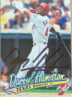 Darryl Hamilton Signed 1997 Fleer Ultra Baseball Card - Texas Rangers - PastPros
