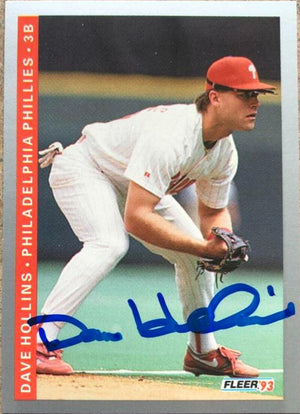 Dave Hollins Signed 1993 Fleer Baseball Card - Philadelphia Phillies - PastPros